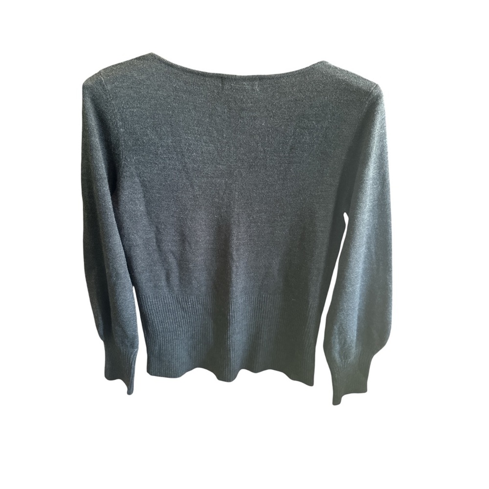 Covington Women’s Size Petite Large Charcoal Scoop Neck Knit Sweater Top PL Used - Picture 2 of 5